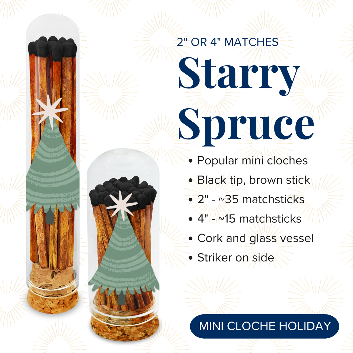 4" Matches- Golden Menorah
