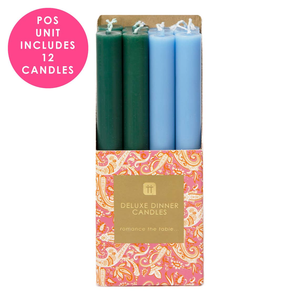 Green & Blue Taper Candles