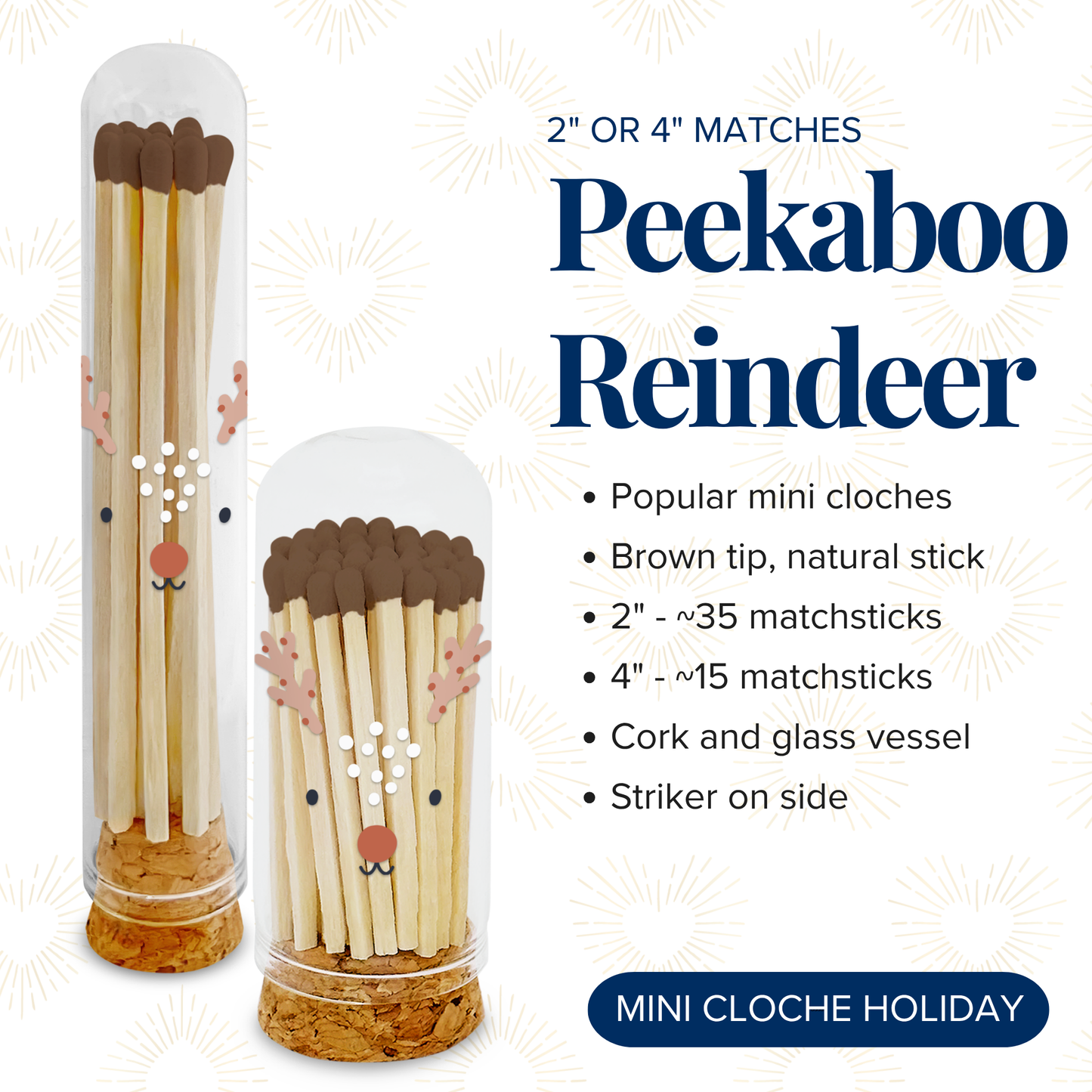 4" Matches- Golden Menorah