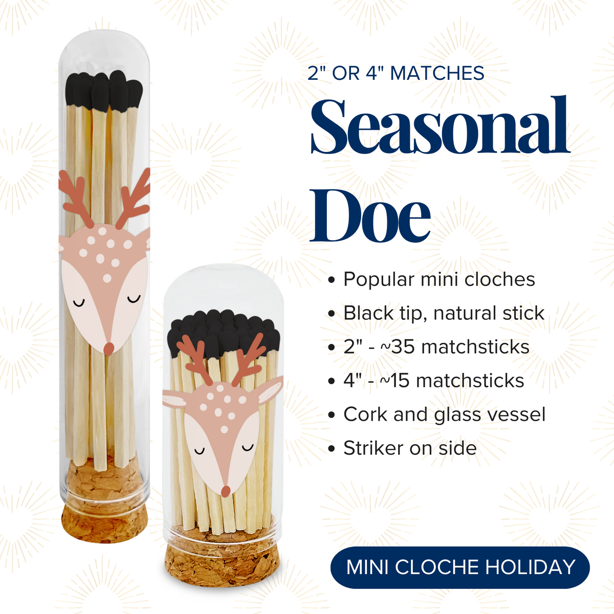 4" Matches- Golden Menorah