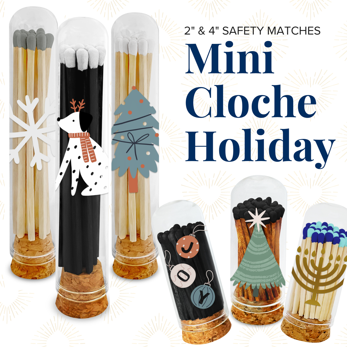 4" Matches- Golden Menorah