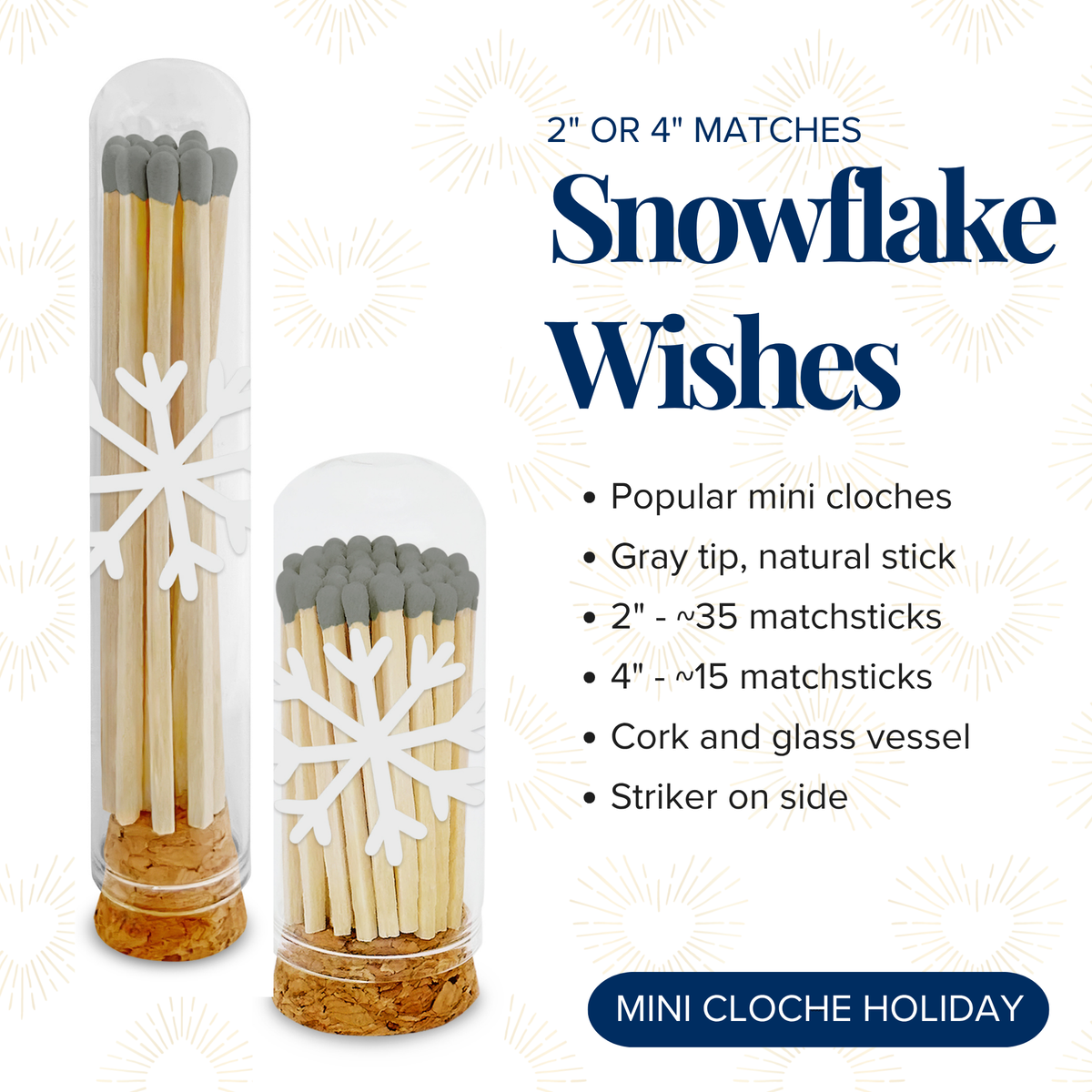 4" Matches- Golden Menorah