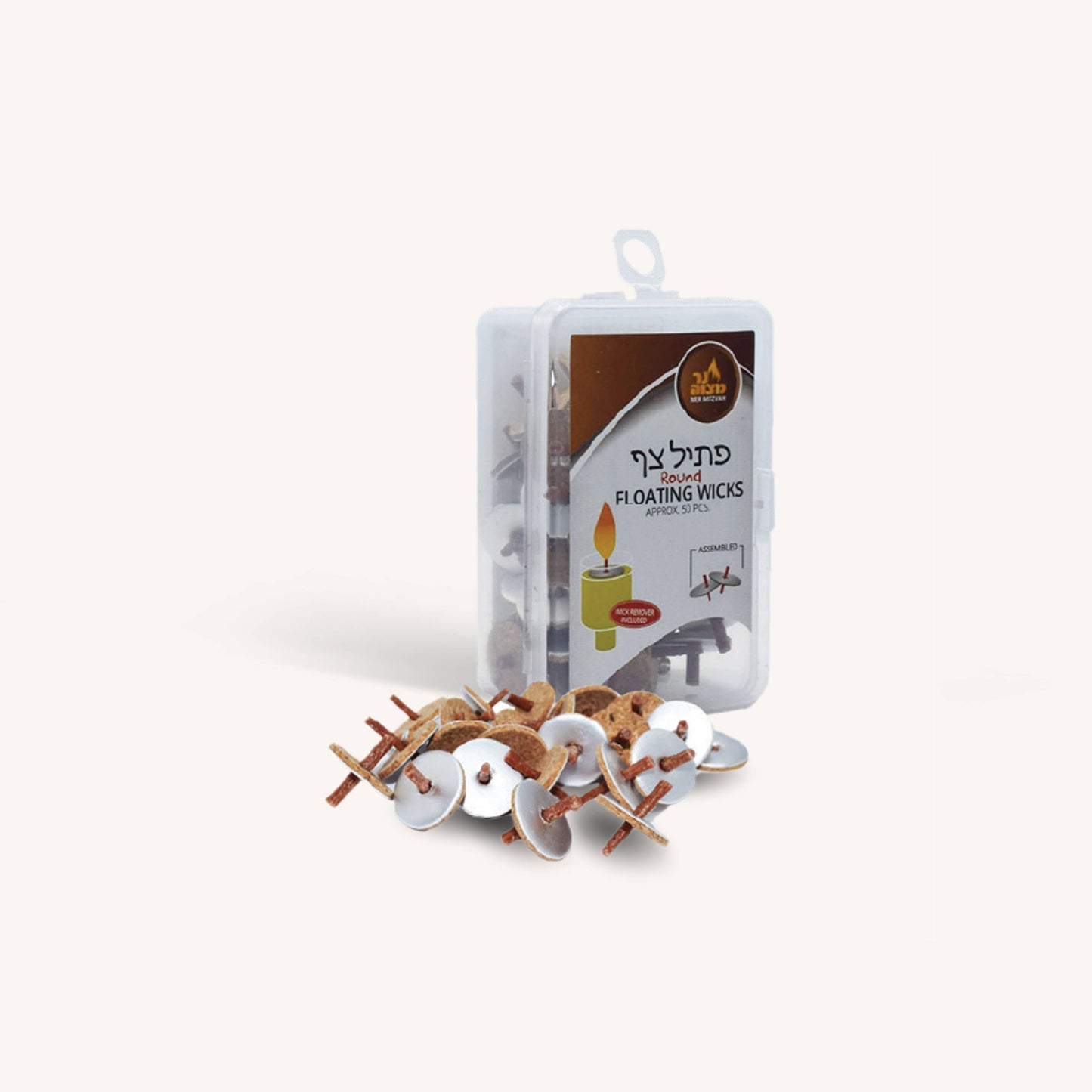 Pre-Assembled Floating Wicks Round - 50 Pack