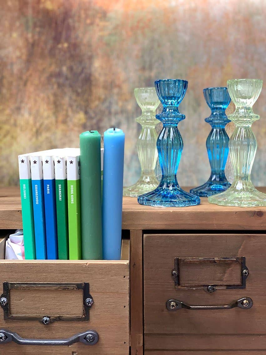 Green & Blue Taper Candles