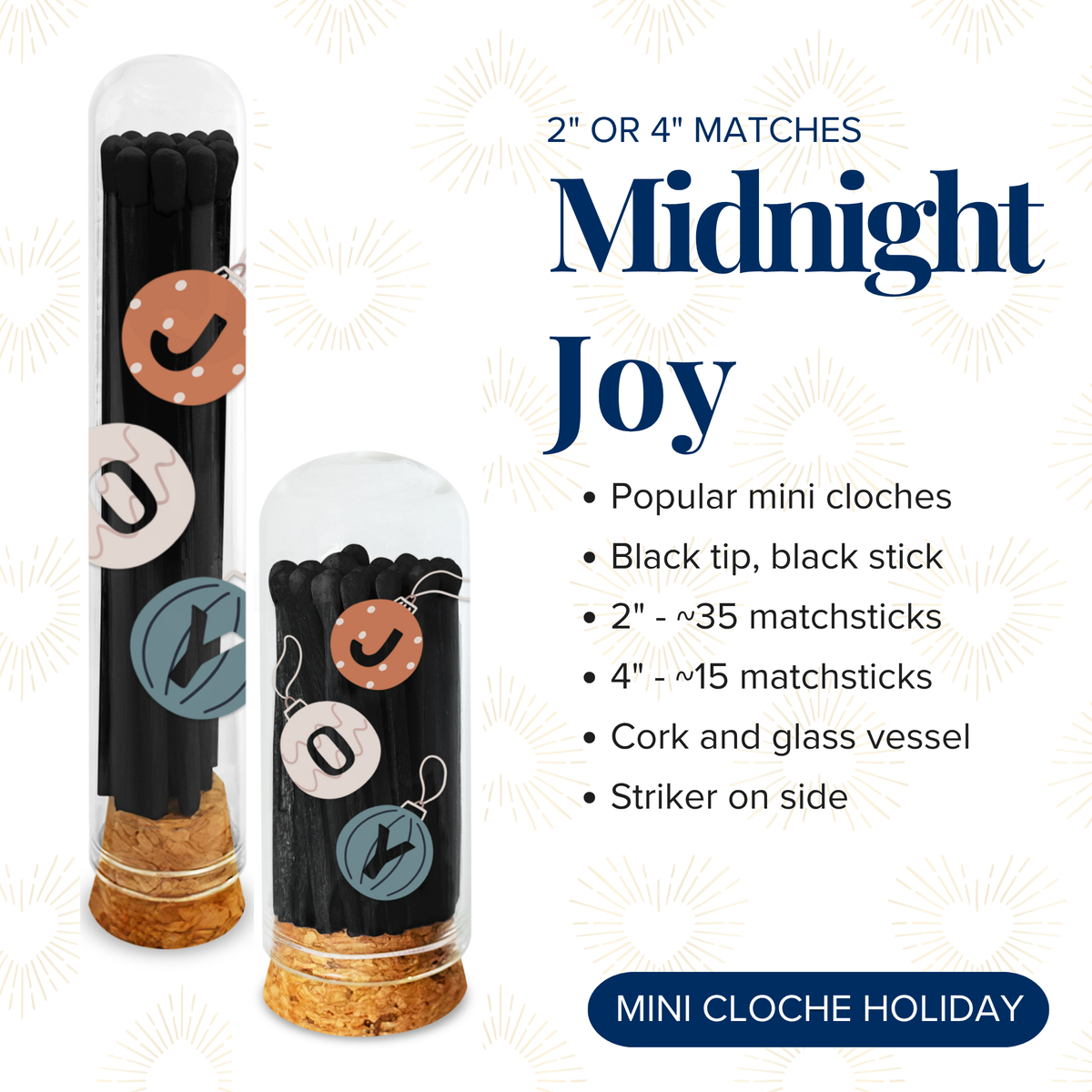 4" Matches- Golden Menorah