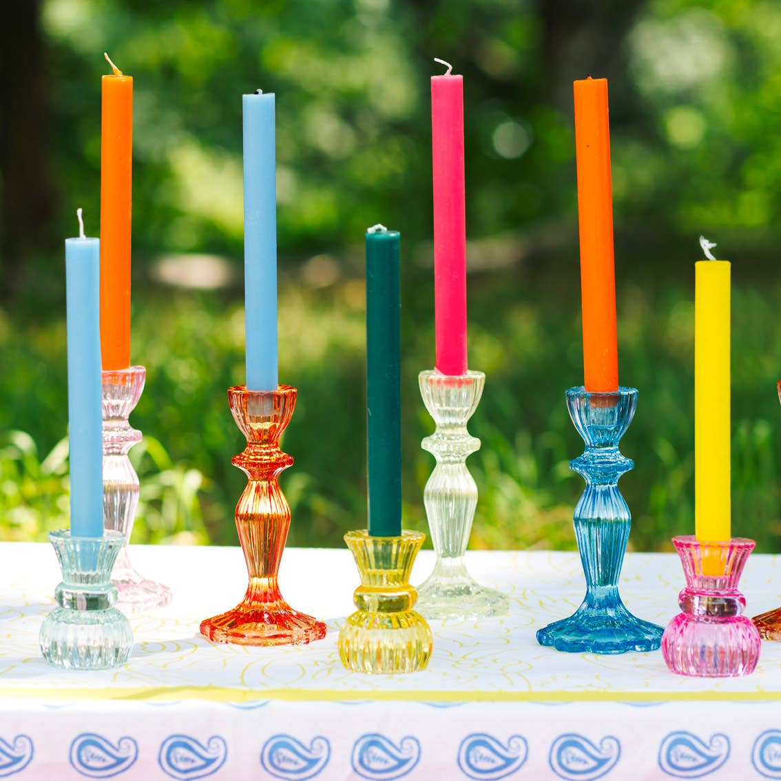 Small Glass 2-way Candle Holder