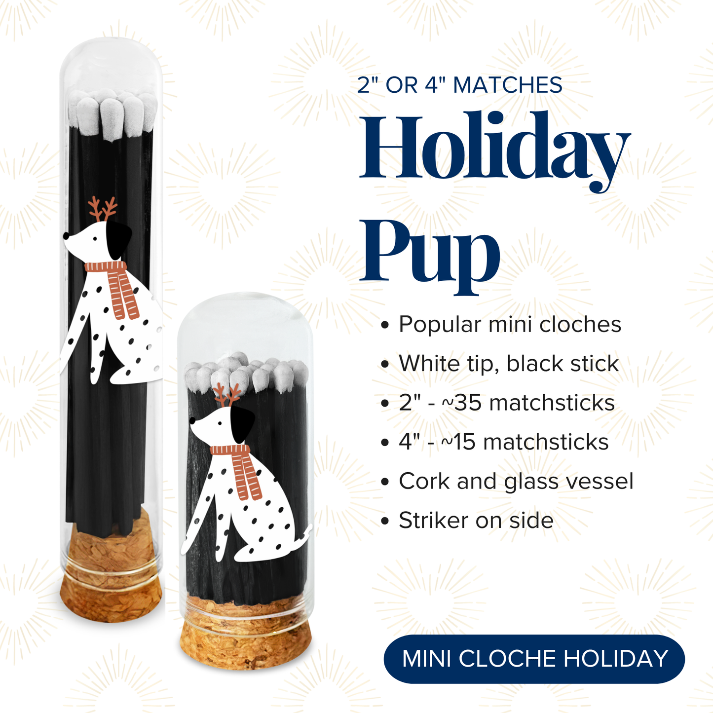 4" Matches- Golden Menorah
