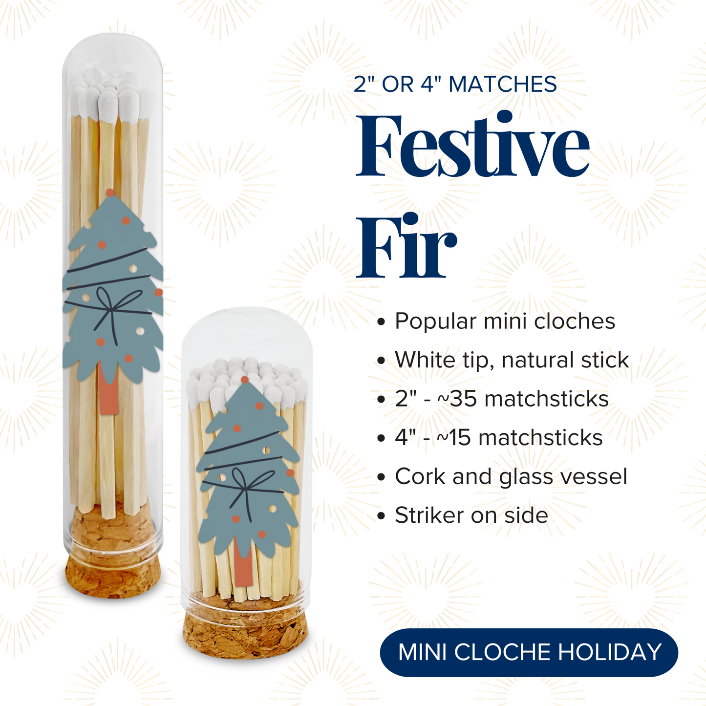 4" Matches- Golden Menorah