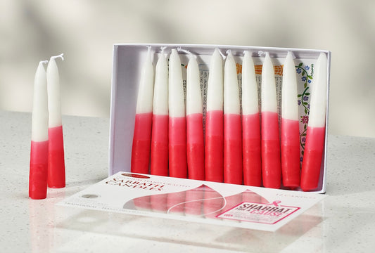 PINK/WHITE SHABBAT CANDLES